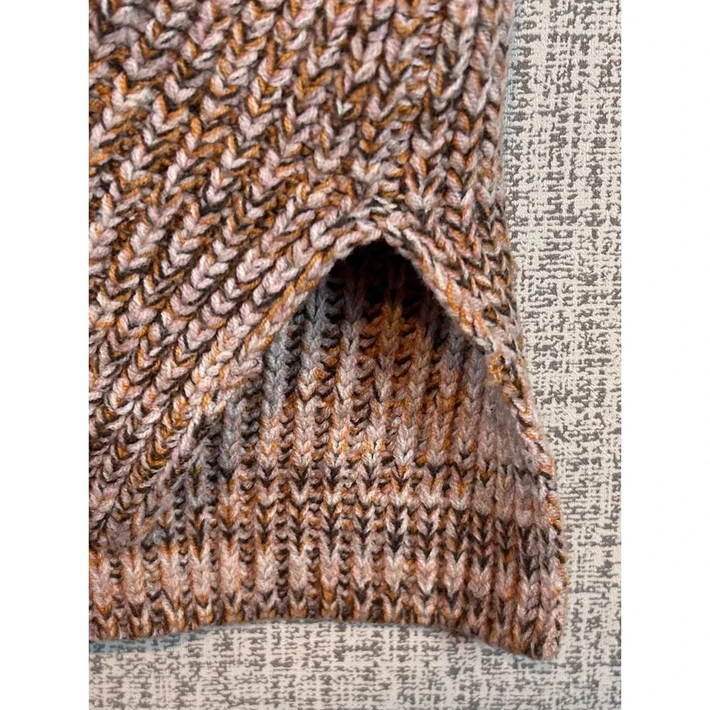 J. JILL Rib-Textured Marled Sweater Vest Pumpkin Spice Multi Womens •S• Layering